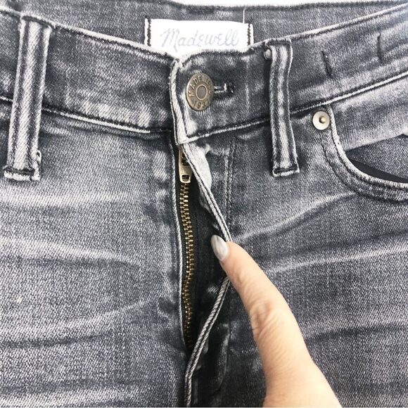 MADEWELL | Black Gray Wash Distressed High Riser Skinny Jeans Women’s Size 30/10 - Picture 8 of 14